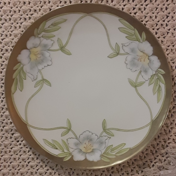PT BAVARIA c1910 PORCELAIN SERVING PLATE 11.75" Handpainted Heavy Gild - Picture 1 of 5